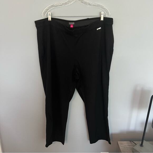 Vince Camuto Black Pull On Dress Pants Women's Plus Size 3X Elastic Waist - Picture 1 of 5